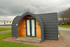 Dog friendly camping pod exterior
