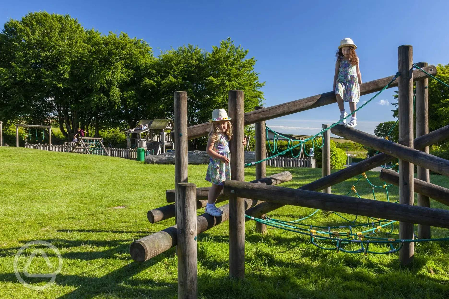 Children's playground with climbing frame