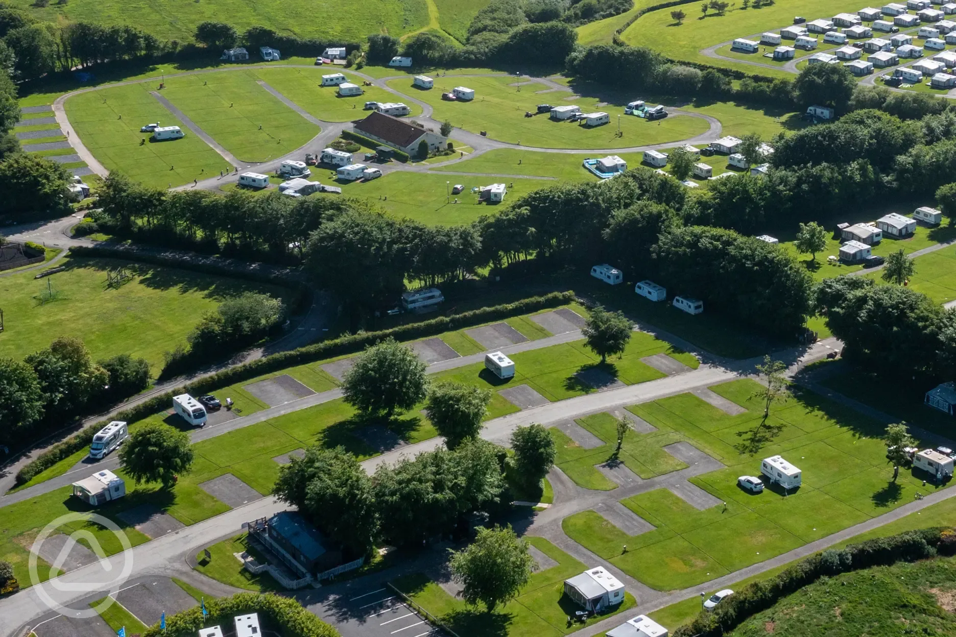 Aerial view of hardstanding pitches
