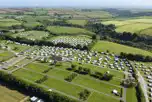 Aerial view of Stowford Farm Meadows with fields behind