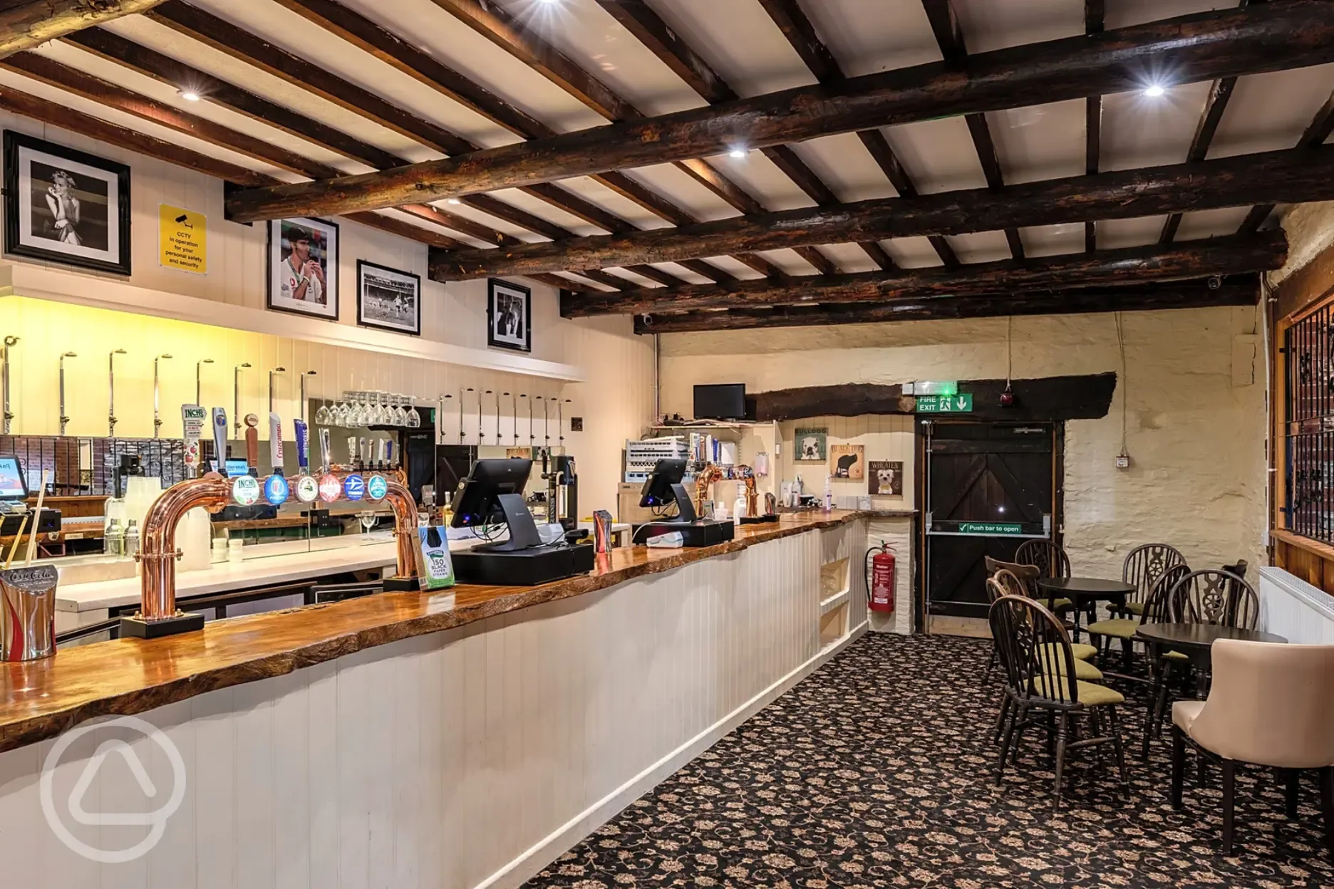 The Olde Barn Bar seating and bar area