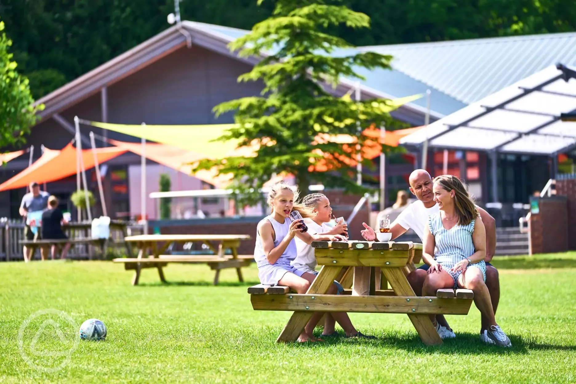 Picnic table seating around Whitemead Forest Park