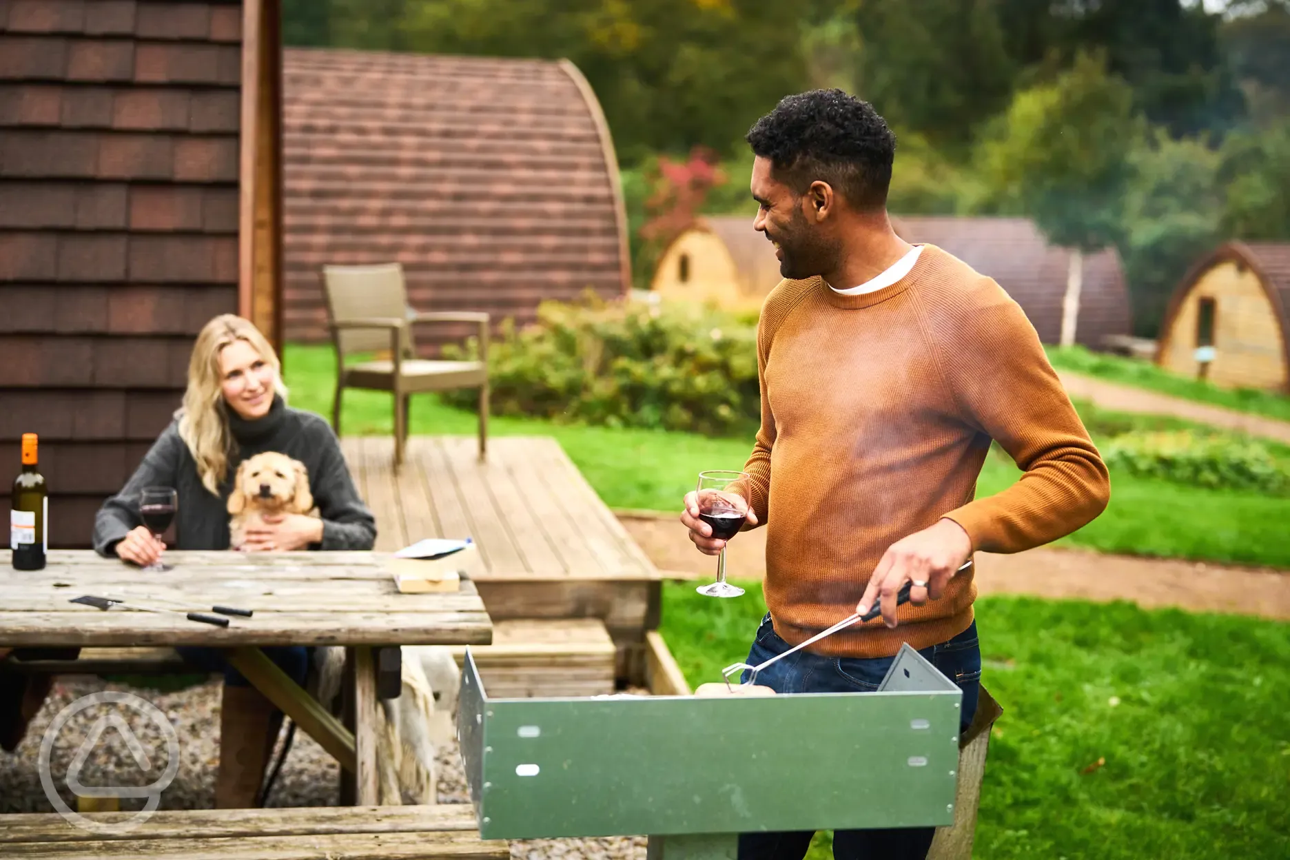 Mega pod outdoor areas with picnic tables