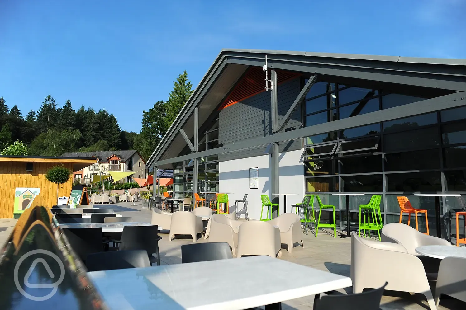 Terrace area with covered seating