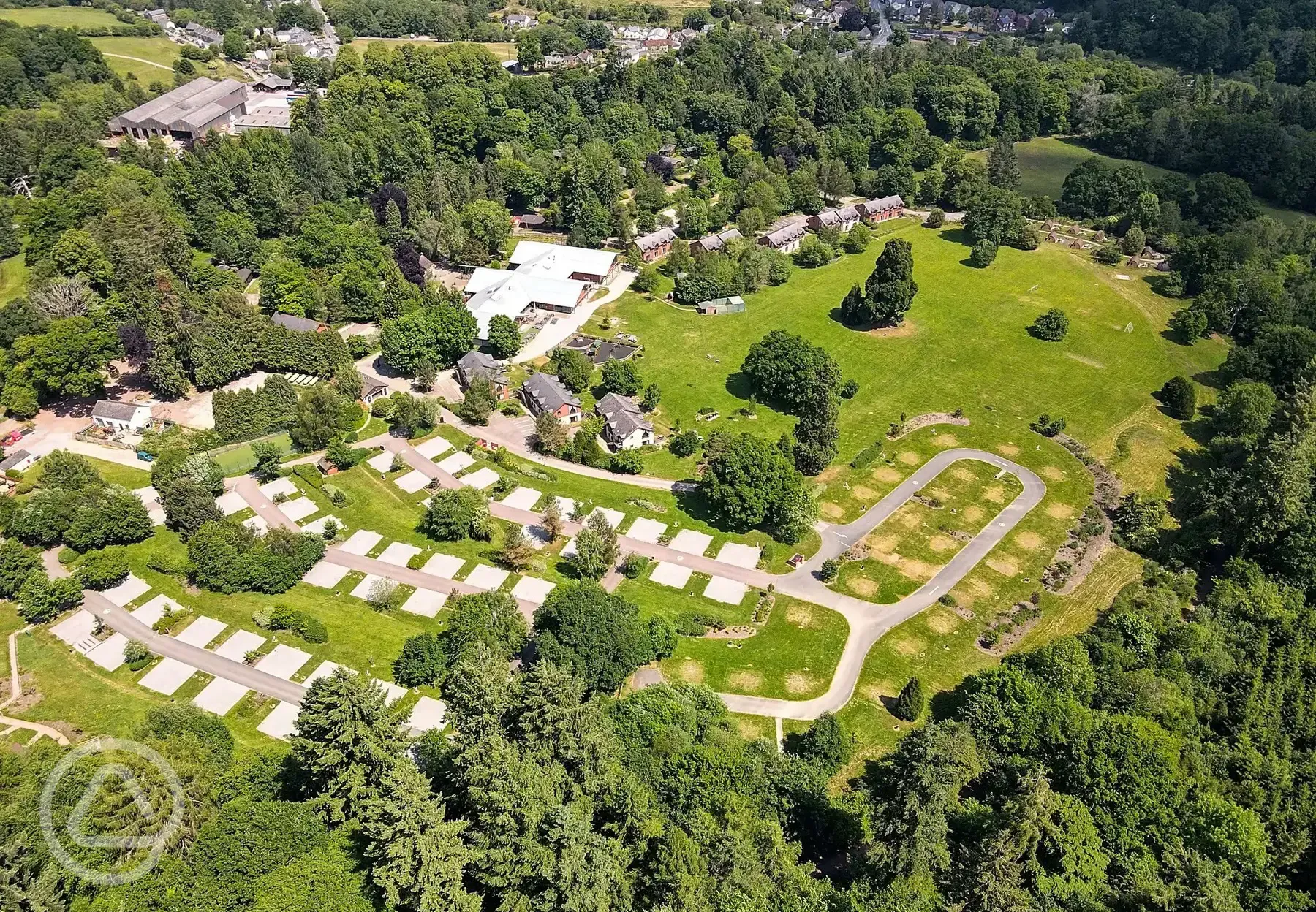 Aerial view of the campsite