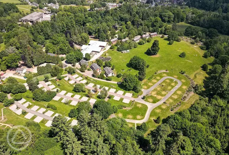 Aerial view of the campsite