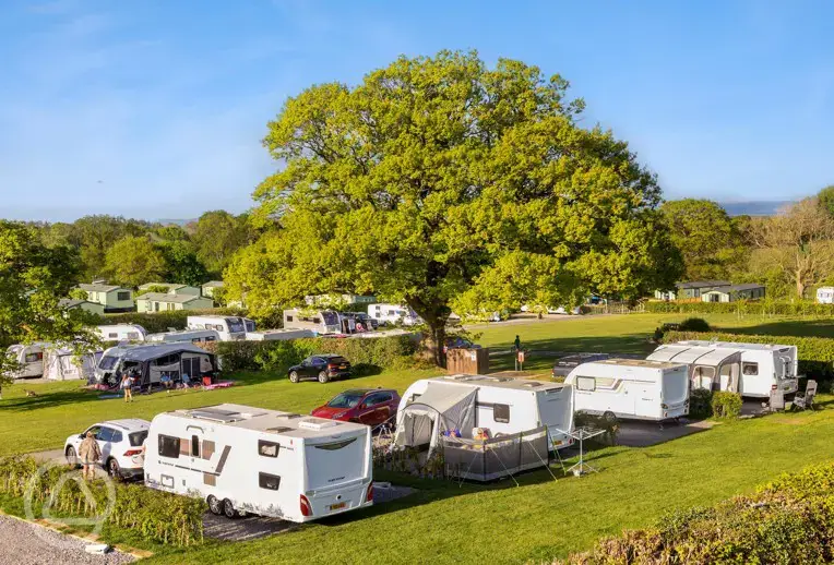 Electric hardstanding pitches at Woodhouse Farm Holiday Park