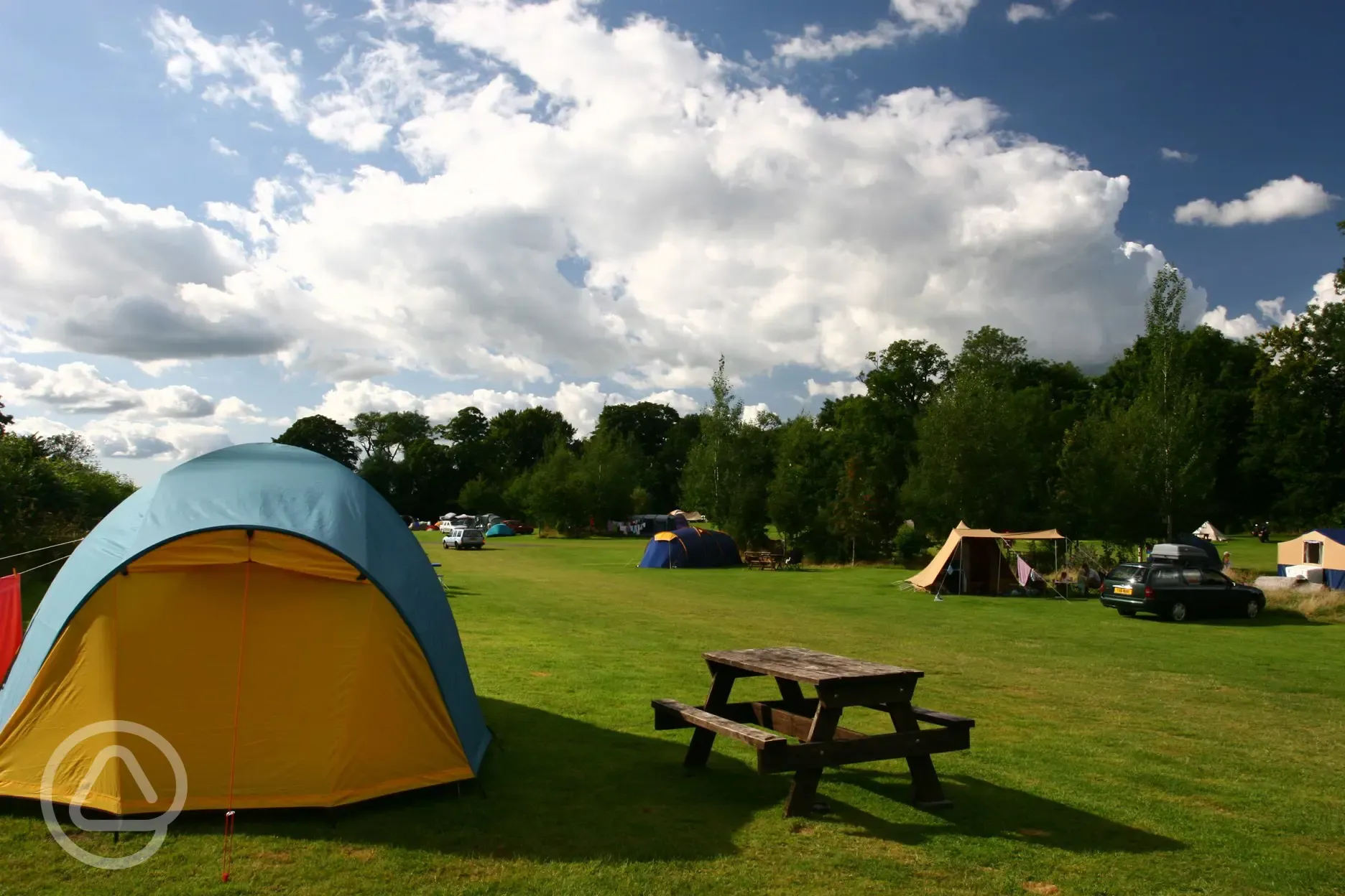 The meadow, tranquil tent area