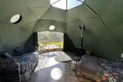 Geodome double and day bed with furnishings (bedding provided)