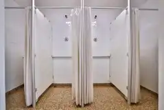 Shower cubicles with curtains Shower cubicles with curtains