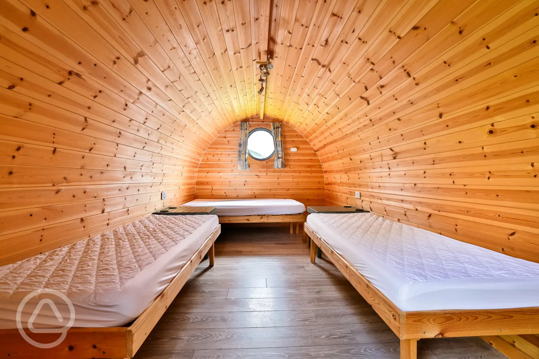 Riverside camping pod interior