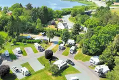 Aerial of the fully serviced hardstanding pitches (from 6m to 10m in length)