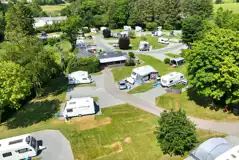 Aerial of the fully serviced hardstanding pitches (from 6m to 10m in length)