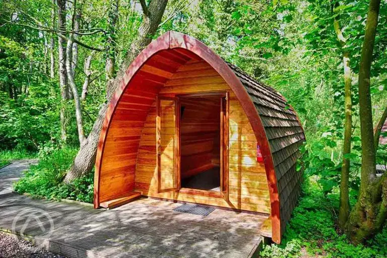 Camping pod with a small deck area