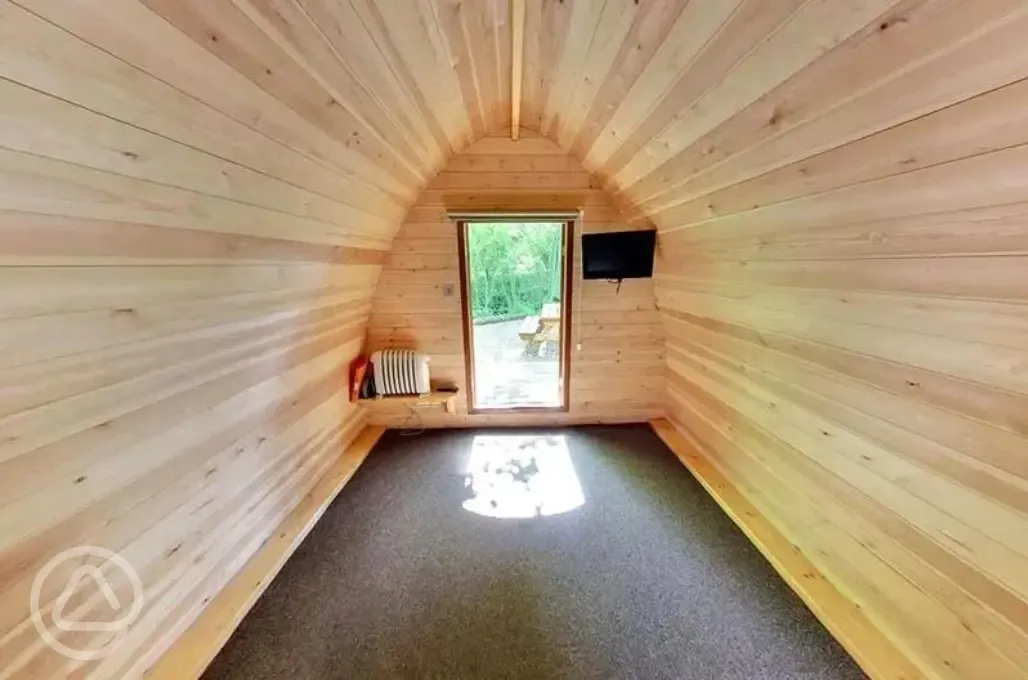 Camping pod interior