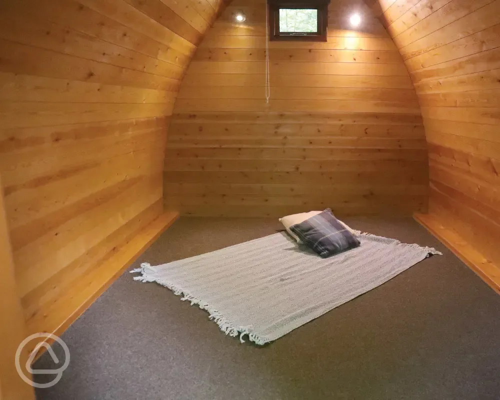 Camping pod interior