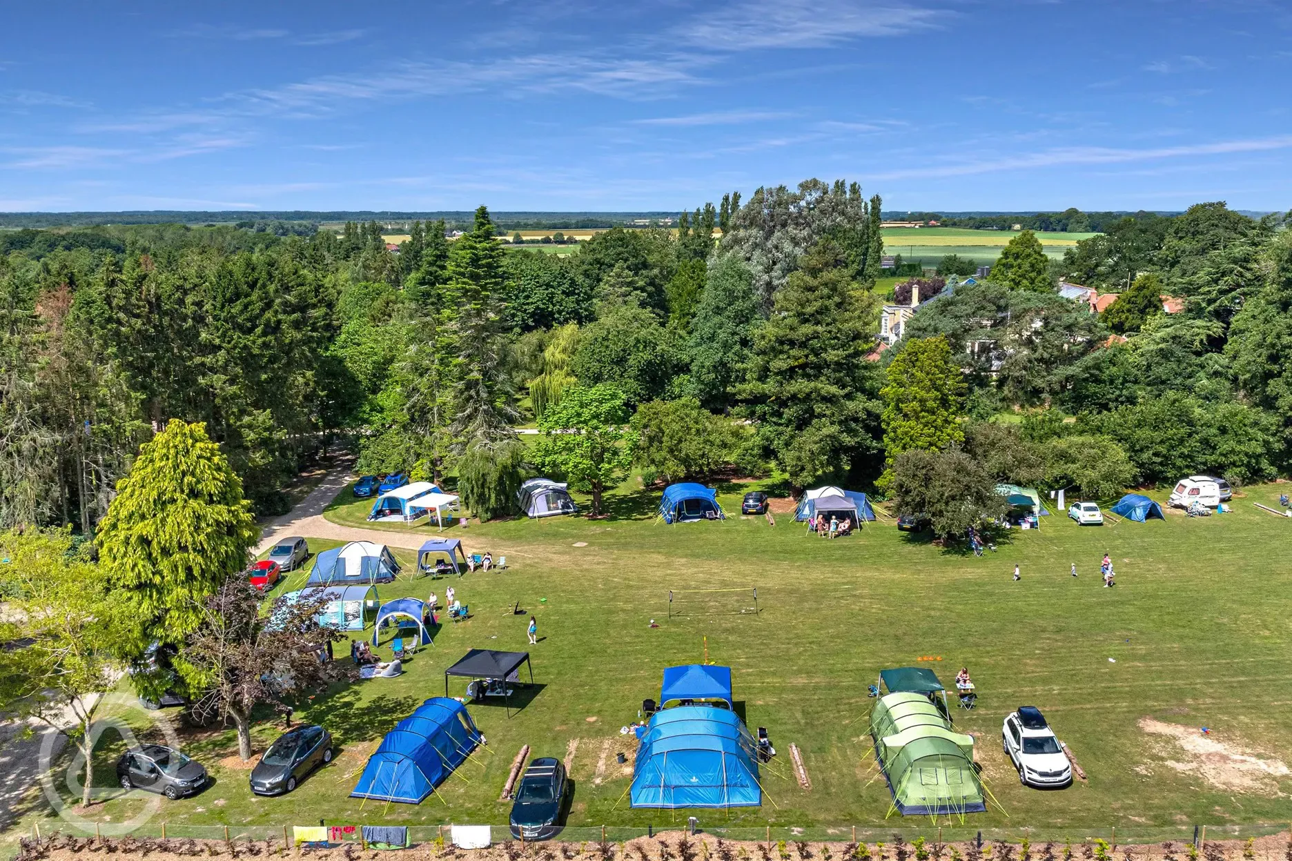 Aerial of the grass pitches