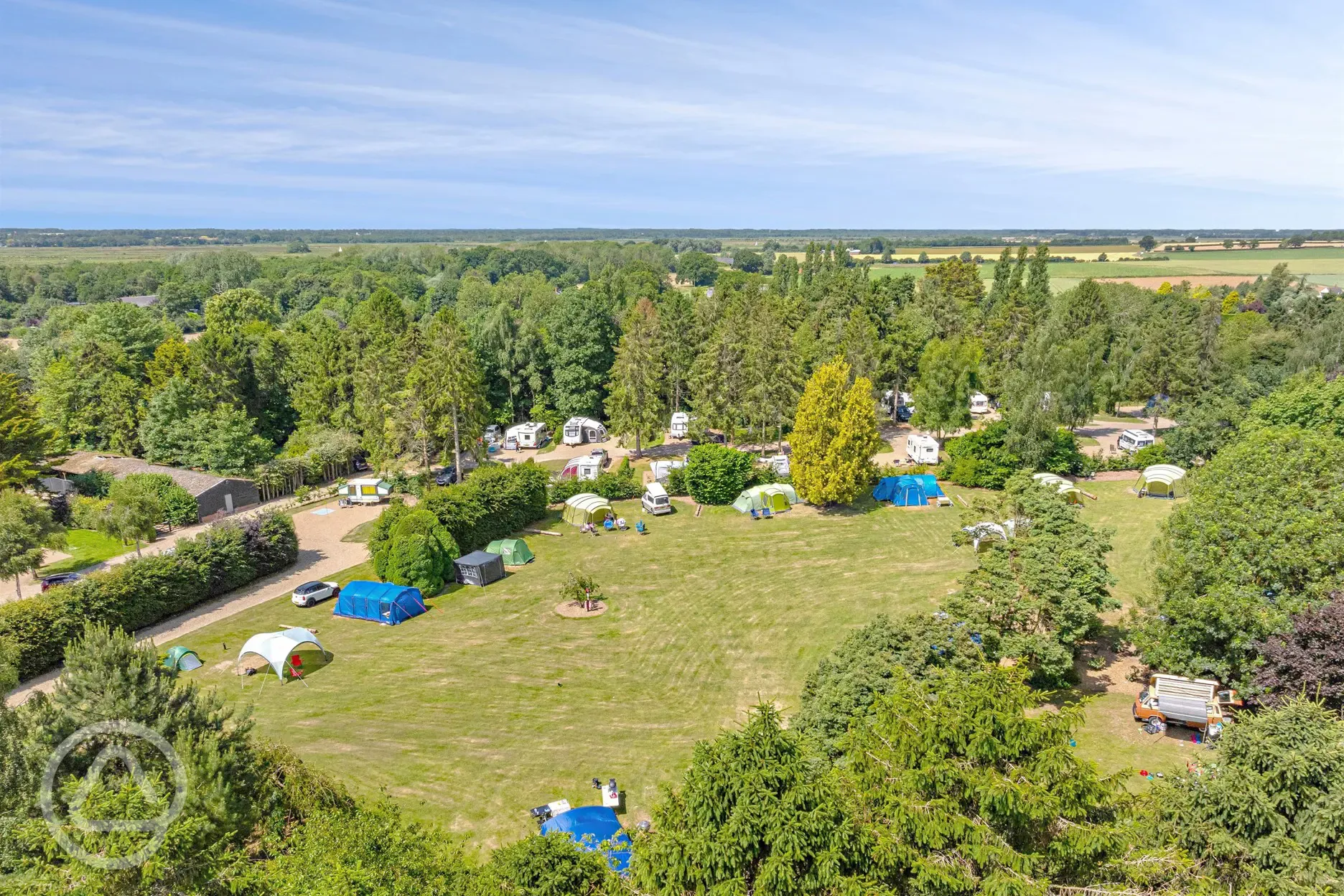 Aerial of the grass pitches