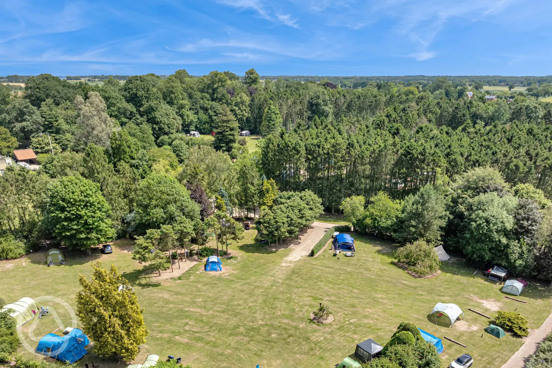 Aerial of the grass pitches