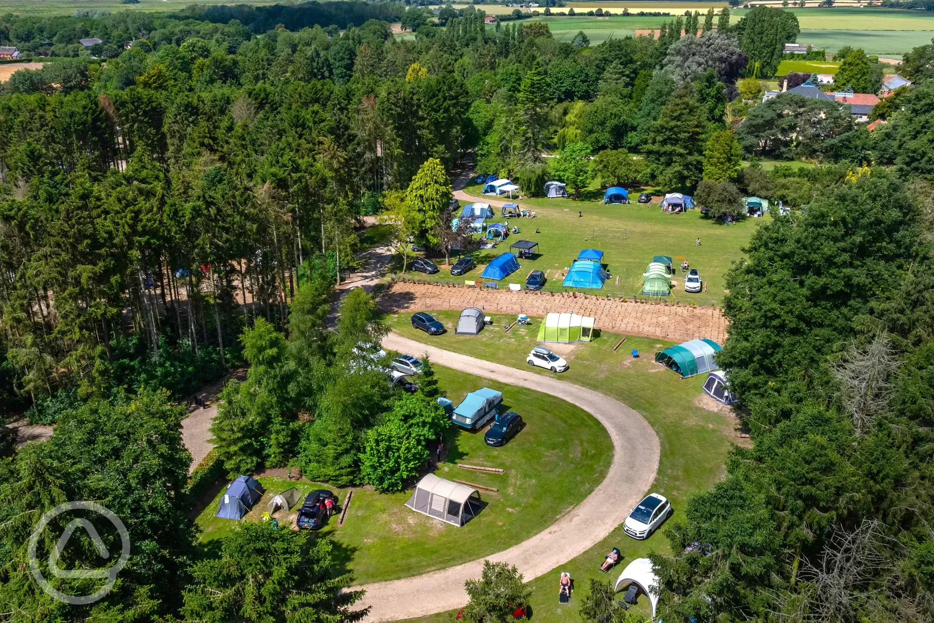 Aerial of the grass pitches