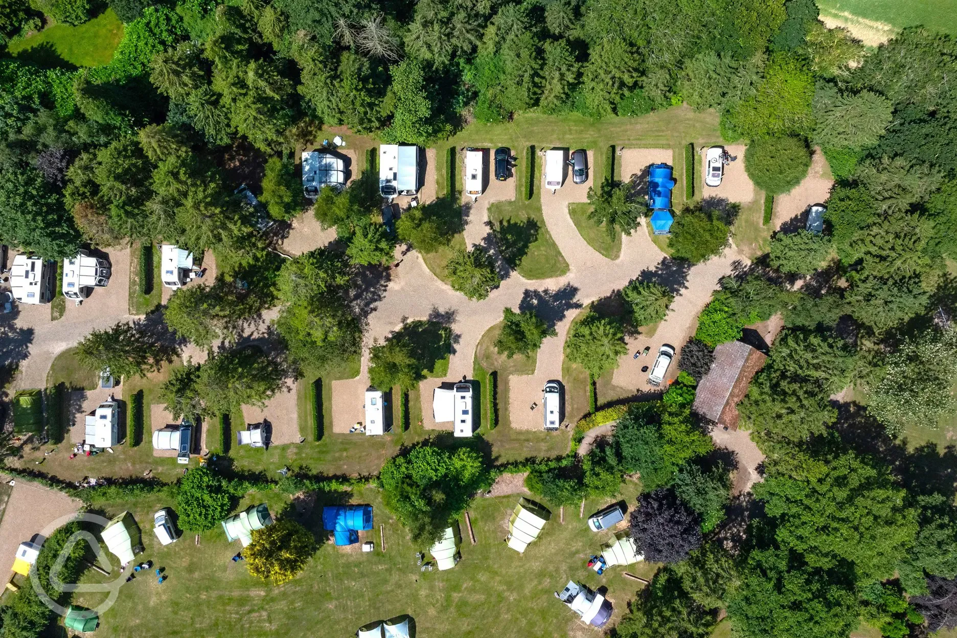 Bird's eye view of the all weather pitches