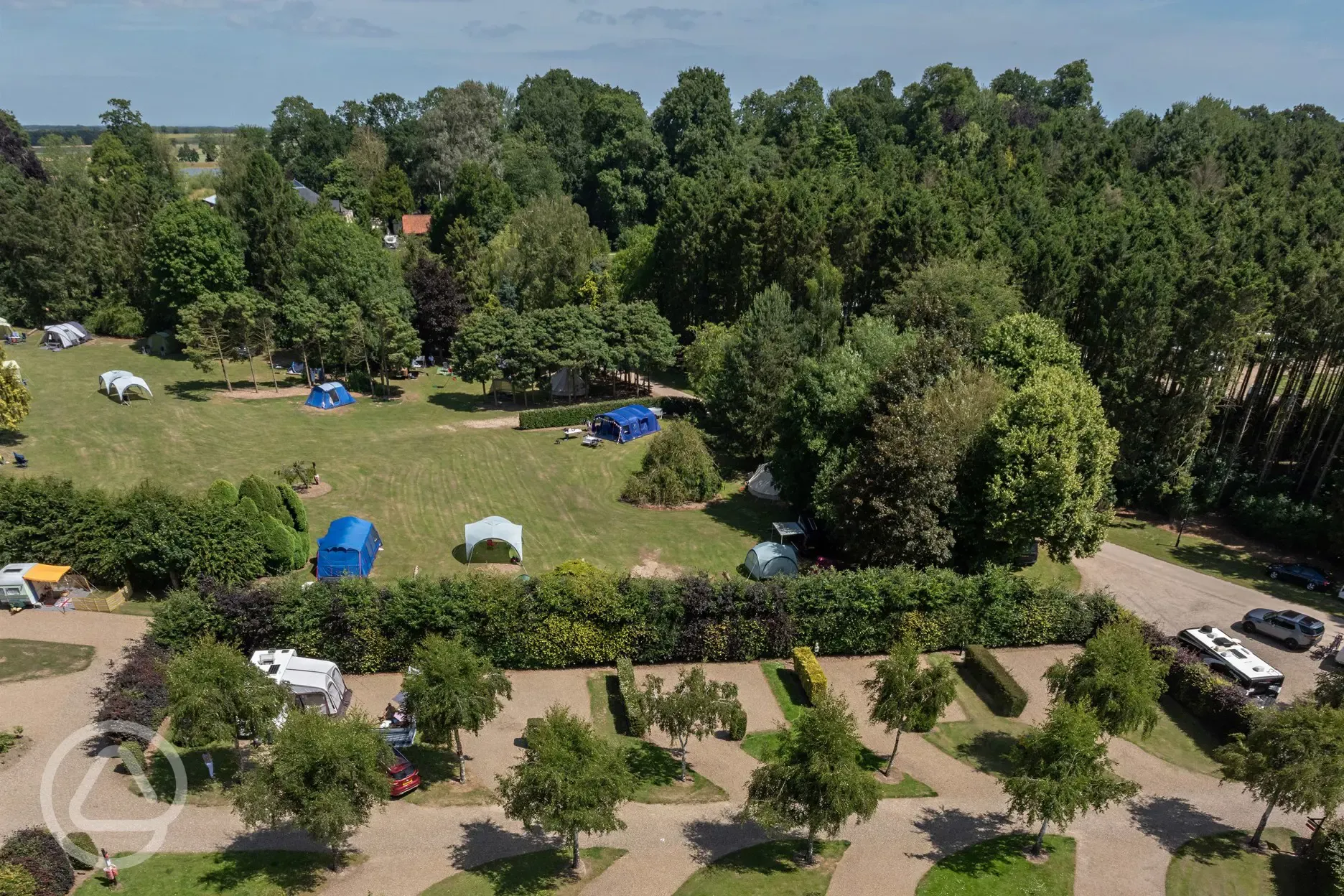 Aerial of the all weather and grass pitches