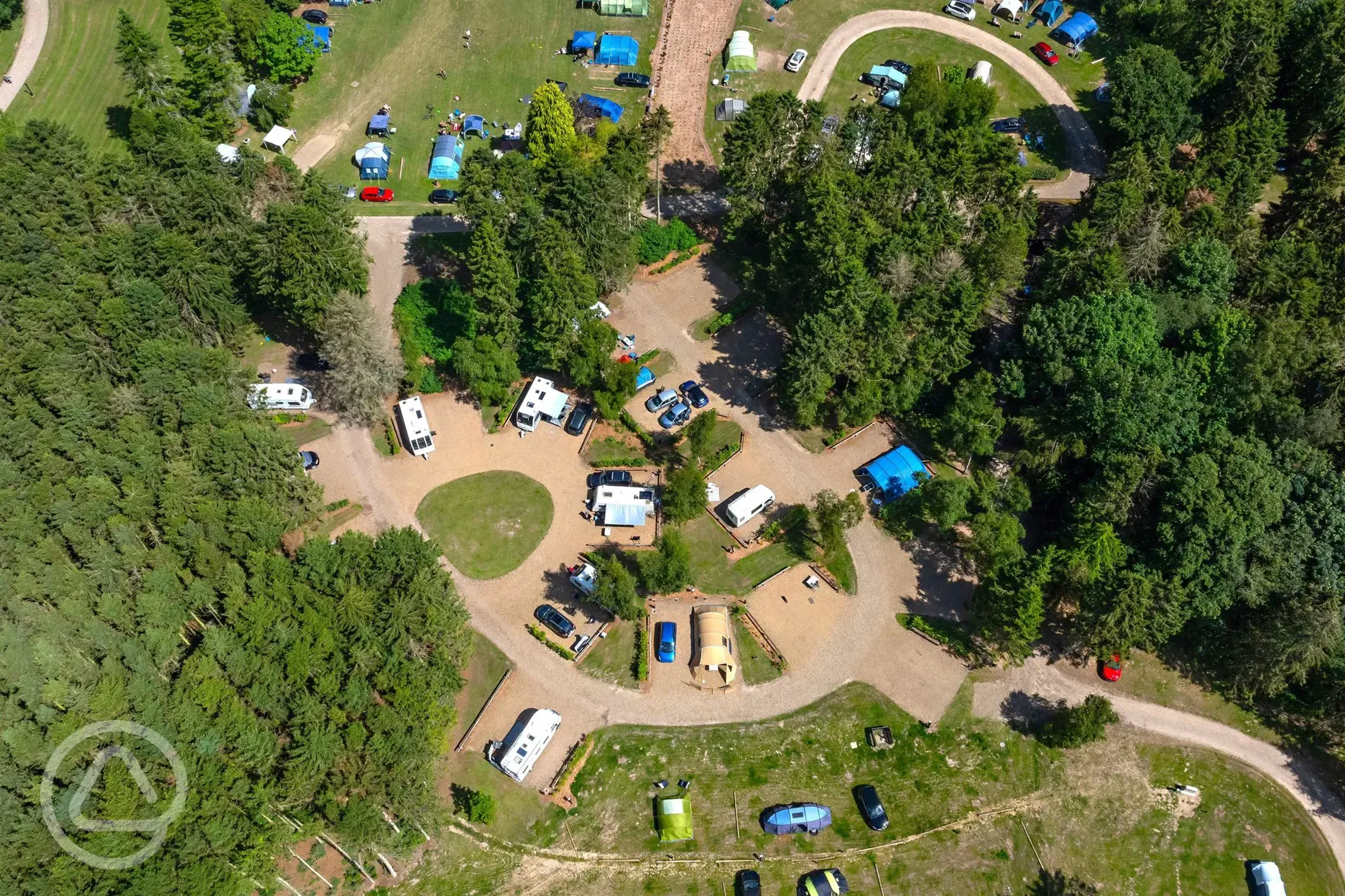 Bird's eye view of the all weather pitches