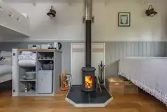 Tilly shepherd's hut wood burner