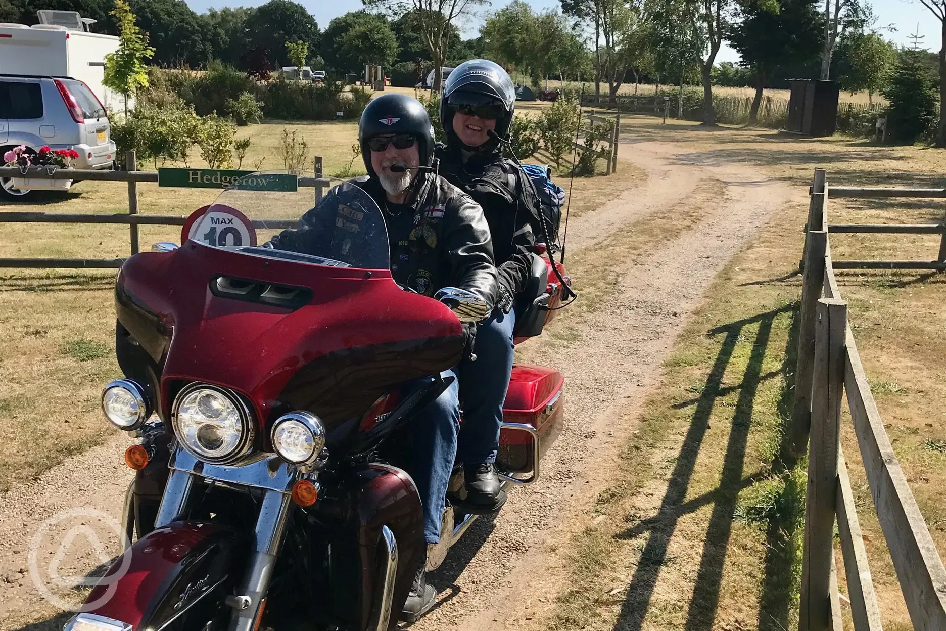 Guests on their motorbike