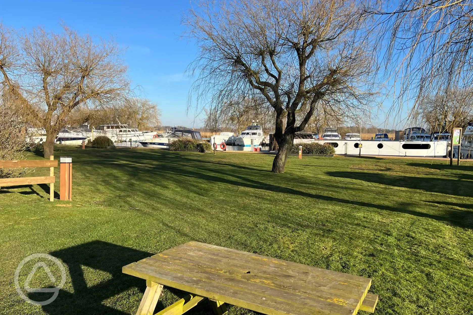 Electric grass bittern pitches with trolleys to transport your things