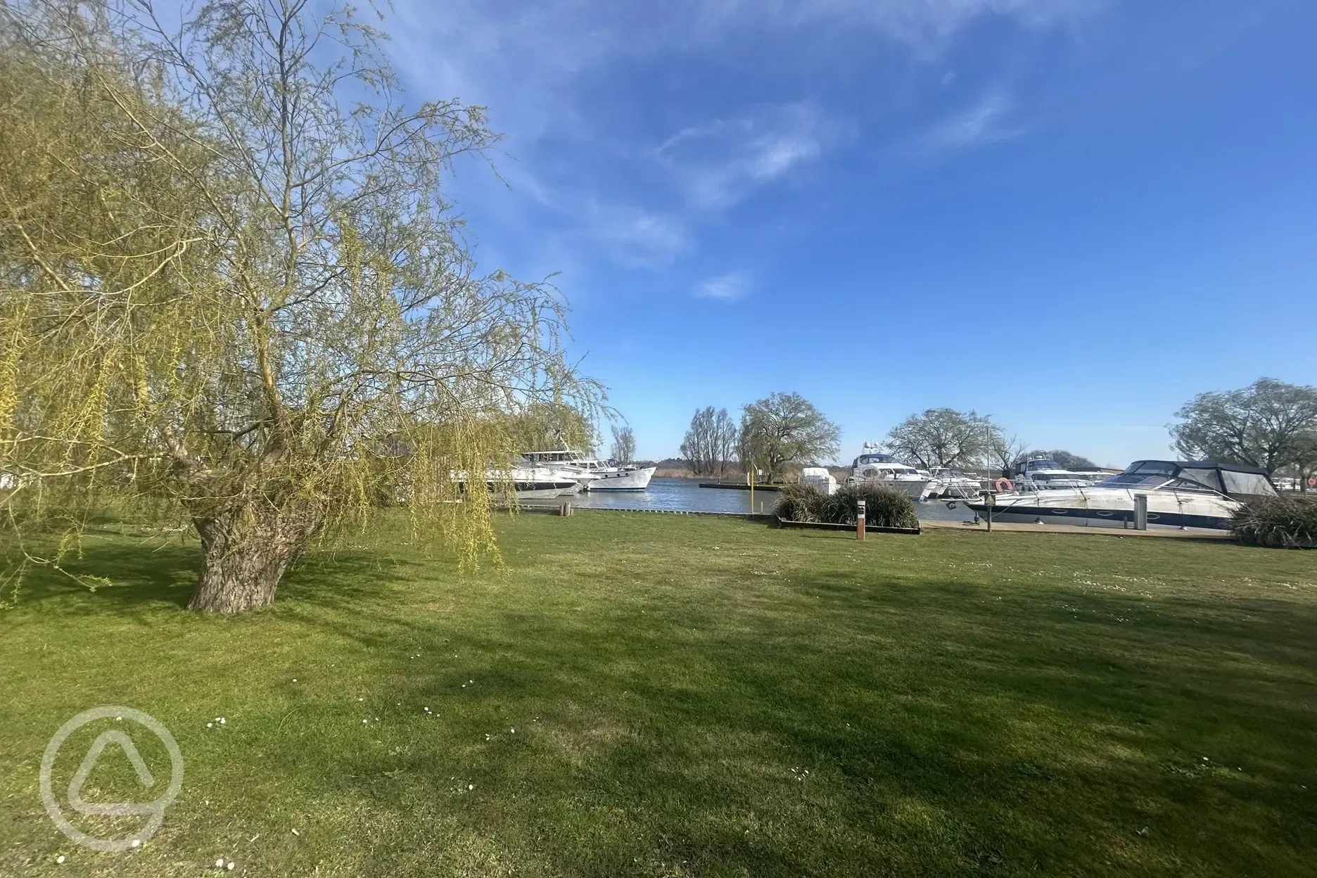 Electric moorhen grass tent pitches with 16 amp hooks ups