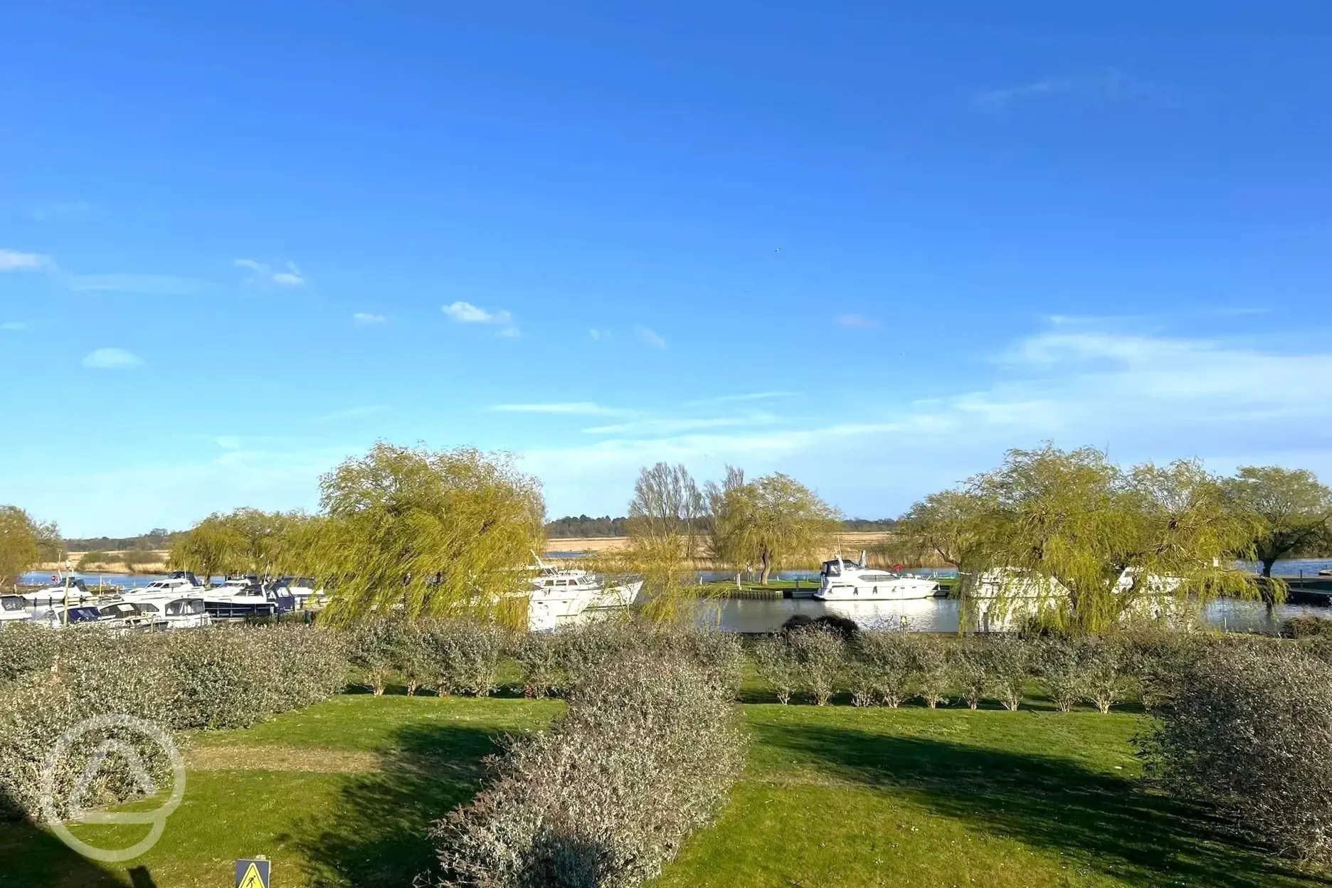 Electric grass bittern pitches set by the waterside
