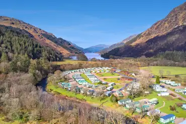 Aerial of the park and Loch Eck