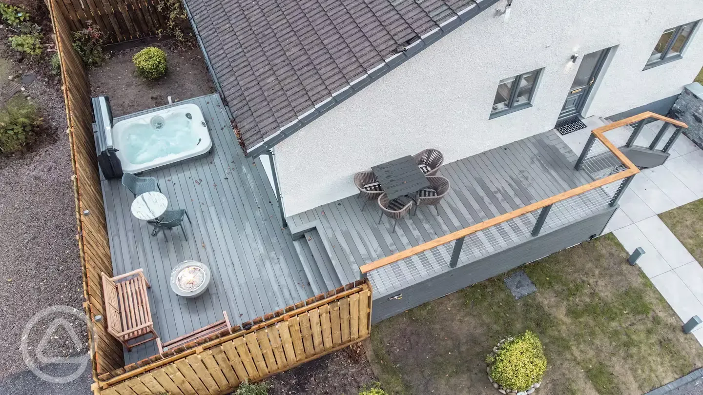 Aerial of forest glamping pod