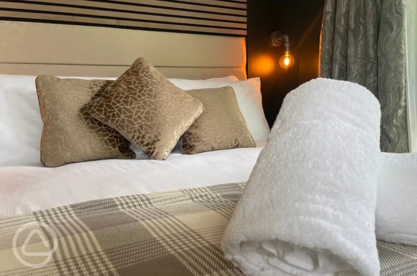 Forest glamping pod bedroom