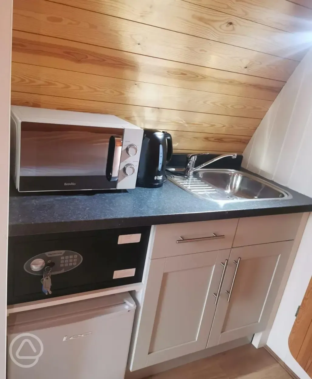 Glamping pod kitchenette