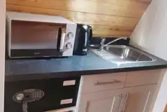 Glamping pod kitchenette