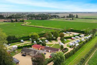 Aerial of Delph Bank Touring and Glamping Park and surrounding countryside