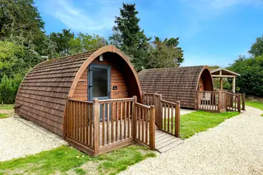 Ensuite glamping pods at Delph Bank Touring and Glamping Park