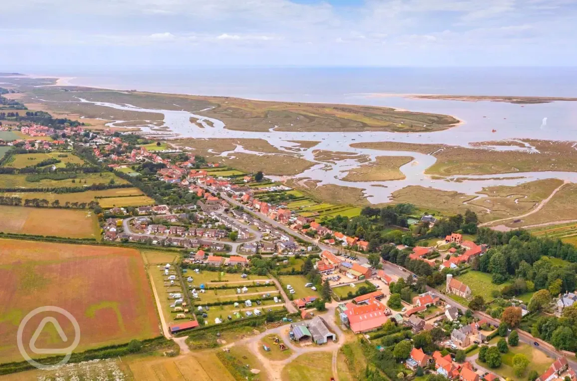 Aerial of the site and nearby coast