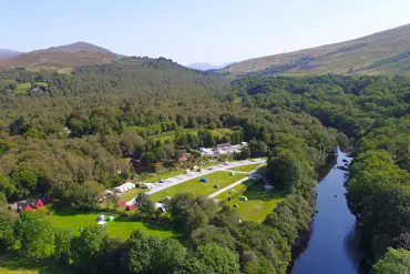 Aerial of Bunroy Park beside the River Spean