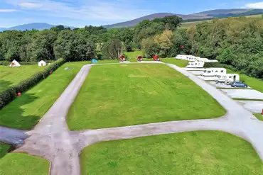 Aerial of the electric hardstanding pitches (9m x 9m)