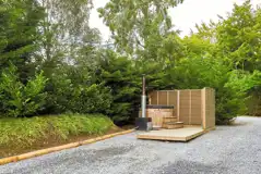 Fully serviced pitches with wood-fired hot tubs (two bags of wood provided)