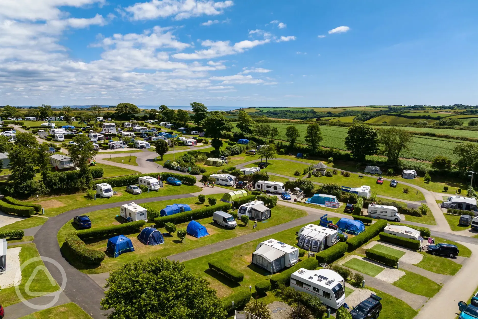 Aerial of Tregarton Park and sea views