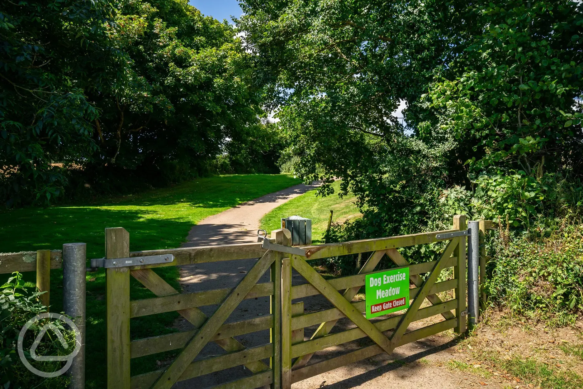 Dog exercise meadow at Tregarton Park