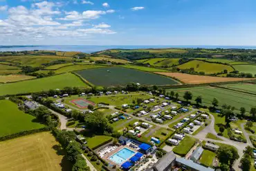 Aerial of the campsite and coast