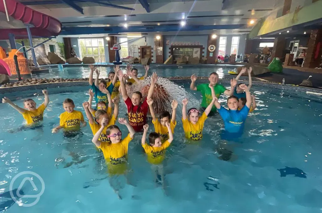 Children's entertainment in the indoor swimming pool