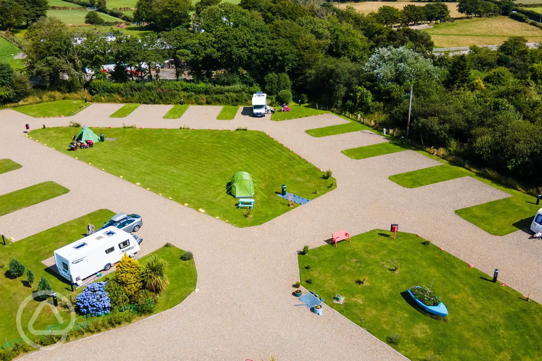 Aerial of the hardstanding pitches