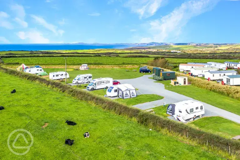 Aerial of the electric hardstanding pitches