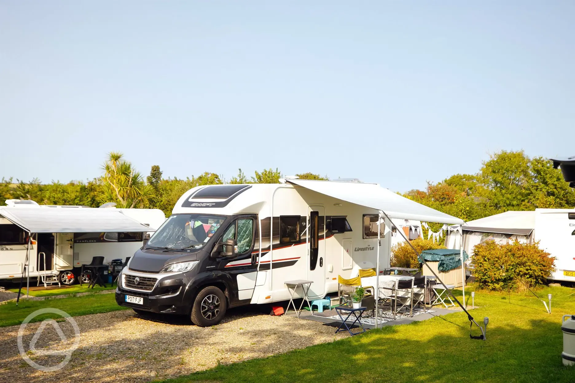 Fully serviced hardstanding touring pitches